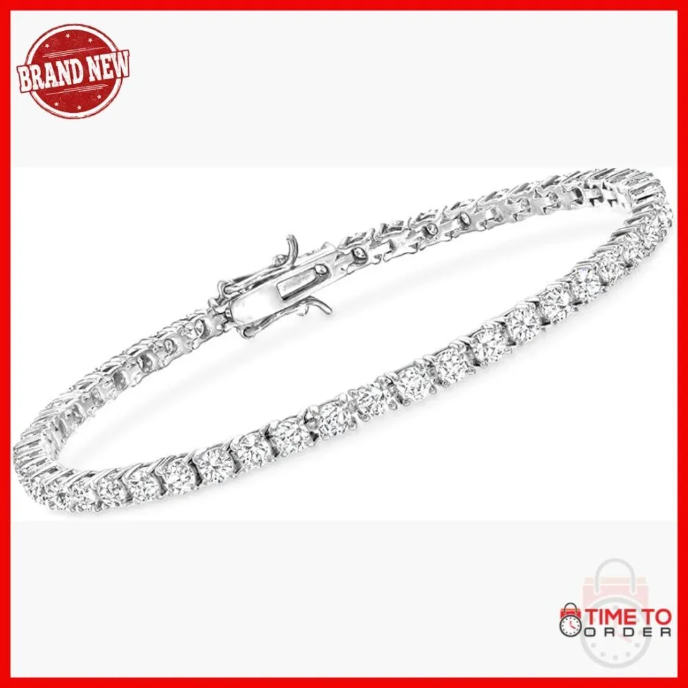 Sterling Silver CZ Tennis Bracelet 5.5ct 8 Inch Fine Jewelry